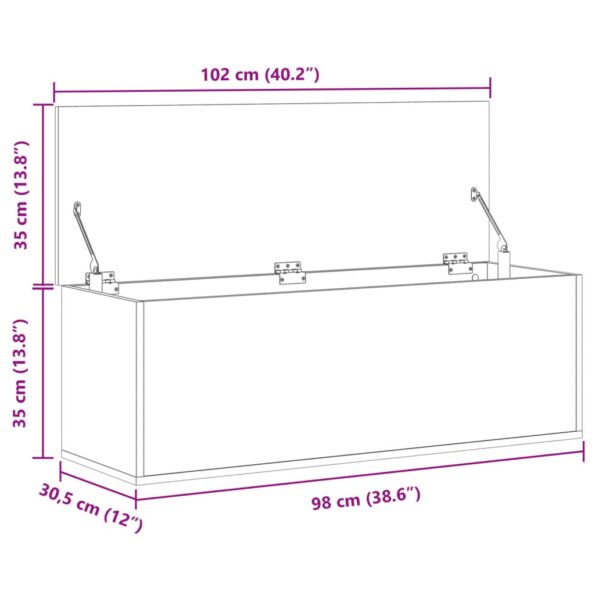 vidaXL Úložný box dub sonoma 102x35x35 cm kompozitné drevo – Obrázok 11