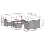 vidaXL 9-dielna záhradná sedacia súprava a vankúše hnedá polyratan – Obrázok 3