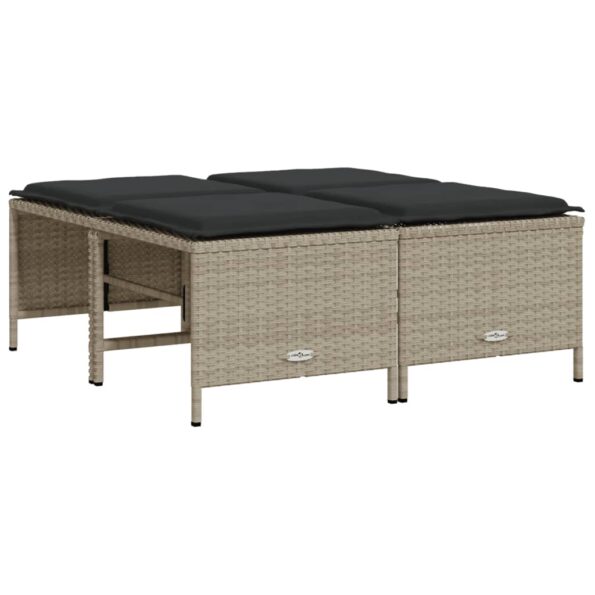 vidaXL 5-dielna záhradná súprava pohoviek s vankúšmi svetlosivá – Obrázok 4