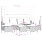 vidaXL 5-dielna záhradná súprava pohoviek s vankúšmi sivá polyratanová – Obrázok 7