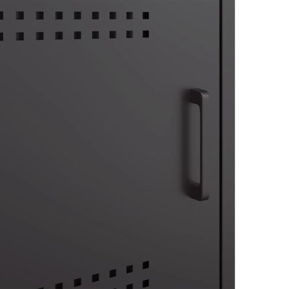 vidaXL Nočný stolík čierny 36x39x50,5 cm oceľ – Obrázok 12