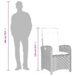 vidaXL 3-dielna záhradná jedálenská súprava a vankúše béžová polyratan – Obrázok 11