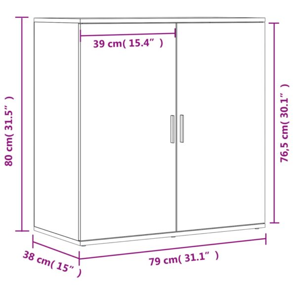 vidaXL Komody 2 ks dub sonoma 79x38x80 cm kompozitné drevo – Obrázok 10