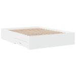 vidaXL Posteľný rám so zásuvkami biely 140x190 cm kompozitné drevo – Obrázok 6