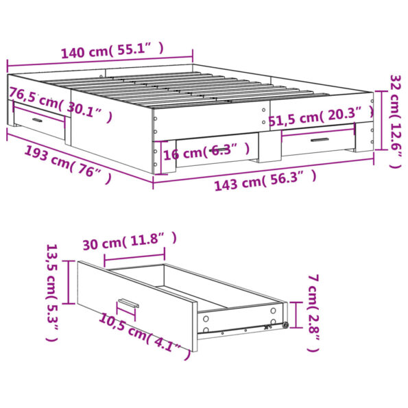 VXL8721102620515_g_en_hd_8.jpg vidaXL Posteľný rám so zásuvkami biely 140x190 cm kompozitné drevo – Obrázok 10