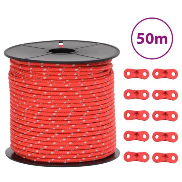 VXL8721102640728_a_en_hd_1.jpg vidaXL Stanové lano s reflexnými pásikmi a napinákmi 50 m 4 mm – Obrázok 1