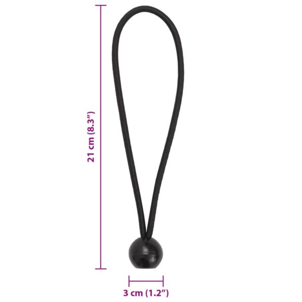 vidaXL Bungee šnúry s guličkami 25 ks 21 x 0,5 cm – Obrázok 5
