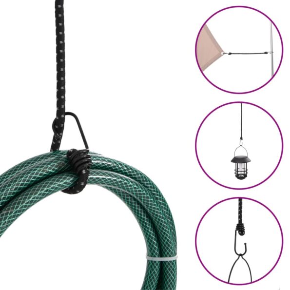 vidaXL Bungee šnúry s reflexnými pásikmi a háčikmi 25 ks 88 cm – Obrázok 5