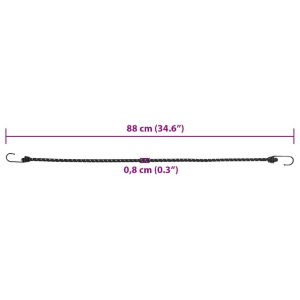 vidaXL Bungee šnúry s reflexnými pásikmi a háčikmi 25 ks 88 cm – Obrázok 6