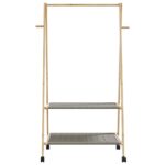 vidaXL Vešiak na oblečenie s policami a kolieskami 96x45,5x155,5 cm – Obrázok 4