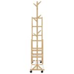 vidaXL vešiak na šaty s policami a kolieskami 100x38x175,5 cm bambus – Obrázok 5