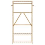 vidaXL Vešiak na oblečenie s policami 80x40x175 cm bambus – Obrázok 3