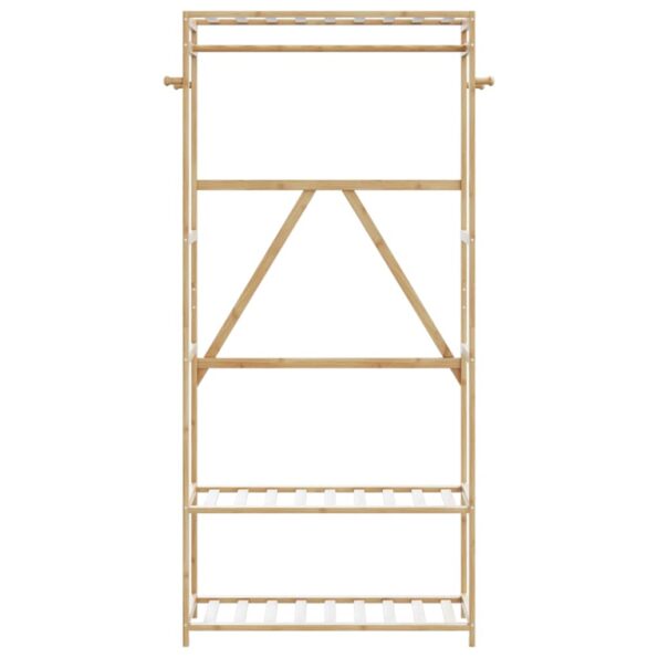 vidaXL Vešiak na oblečenie s policami 80x40x175 cm bambus – Obrázok 3