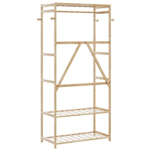 vidaXL Vešiak na oblečenie s policami 80x40x175 cm bambus – Obrázok 5