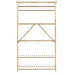 vidaXL vešiak na šaty s policami 110x40x180 cm bambus – Obrázok 3