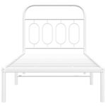 vidaXL Kovový rám postele s čelom biely 90x200 cm – Obrázok 4