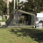 vidaXL Autostan pre 2 osoby Olivovo Zelený Vodotesný