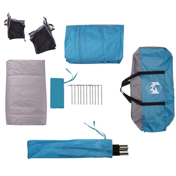 vidaXL Rodinný stan chatka 6 osôb modrý vodeodolný – Obrázok 10