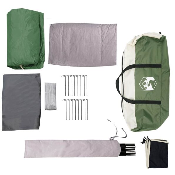 vidaXL Kempingový stan s verandovou kupolou pre 5 osôb, zelený – Obrázok 12