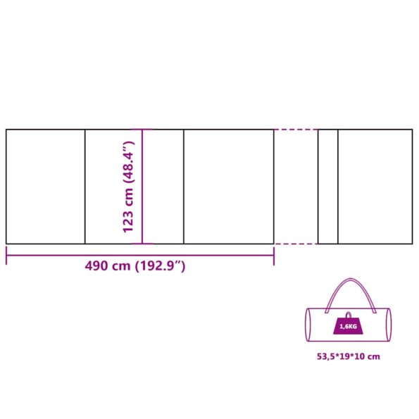 vidaXL Kempingový vetrolam zelený 490x123 cm vodeodolný – Obrázok 12