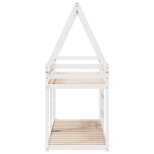 vidaXL Poschodová posteľ so strechou biela 75x190 cm borovicový masív – Obrázok 5