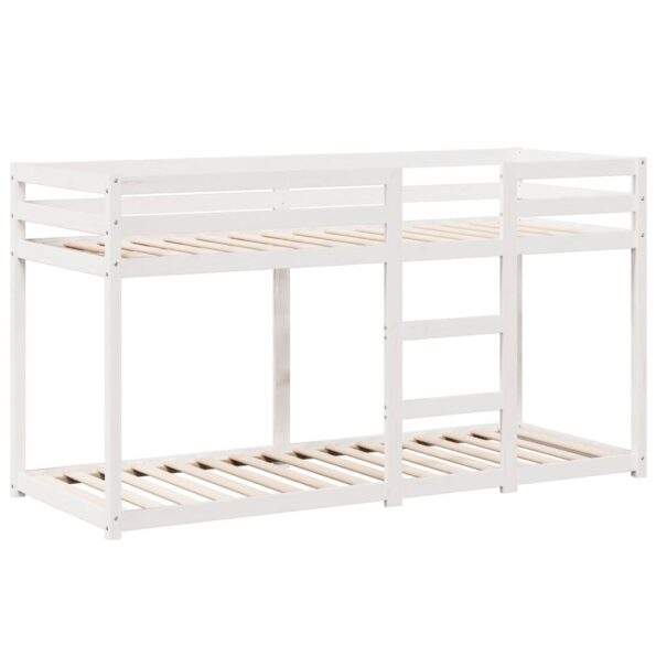 vidaXL Poschodová posteľ so strechou biela 75x190 cm borovicový masív – Obrázok 7