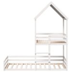 vidaXL Poschodová posteľ so strechou biela 90x200 cm borovicový masív – Obrázok 4