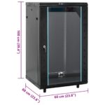 vidaXL 18U Serverová skriňa s otočnými nožičkami 19" IP20 60x60x100 cm – Obrázok 7