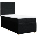 vidaXL Posteľný rám boxspring s matracom čierny 90x200 cm látka – Obrázok 2