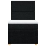 vidaXL Posteľný rám boxspring s matracom čierny 90x200 cm látka – Obrázok 4
