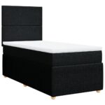 vidaXL Posteľný rám boxspring s matracom čierny 90x200 cm látka – Obrázok 3
