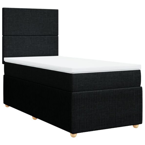 vidaXL Posteľný rám boxspring s matracom čierny 90x200 cm látka – Obrázok 3