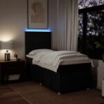 vidaXL Posteľný rám boxspring s matracom čierny 90x200 cm látka – Obrázok 4