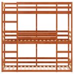 vidaXL Trojitá poschodová posteľ voskovohnedá 80x200 cm borovic. masív – Obrázok 5