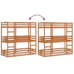 vidaXL Trojitá poschodová posteľ voskovohnedá 80x200 cm borovic. masív – Obrázok 8