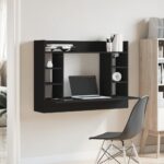 vidaXL Nástenný stolík čierny 105x48x75 cm kompozitné drevo – Obrázok 3