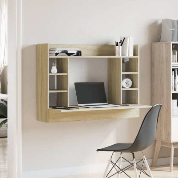 vidaXL Nástenný stolík dub sonoma 105x48x75 cm kompozitné drevo – Obrázok 3