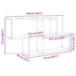 vidaXL Nástenná polica dub sonoma 100x20x53 cm kompozitné drevo – Obrázok 9