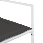 vidaXL 11-dielna záhradná jedálenská súprava s vankúšmi biela textilén – Obrázok 7