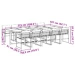 vidaXL 11-dielna záhradná jedálenská súprava s vankúšmi biela textilén – Obrázok 9