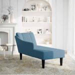 vidaXL Chaise Lounge s pravou lakťovou opierkou Blue Velvet – Obrázok 2