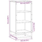vidaXL Komoda hnedý dub 35,5x35x76 cm kompozitné drevo a kov – Obrázok 9