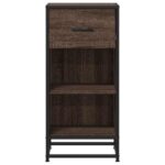 vidaXL Komoda hnedý dub 35,5x35x76 cm kompozitné drevo a kov – Obrázok 4