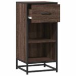 vidaXL Komoda hnedý dub 35,5x35x76 cm kompozitné drevo a kov – Obrázok 5