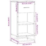 vidaXL Komoda hnedý dub 35,5x35x76 cm kompozitné drevo a kov – Obrázok 9