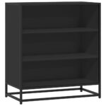vidaXL Komoda čierna 68x35x76 cm kompozitné drevo a kov – Obrázok 2