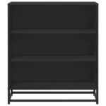 vidaXL Komoda čierna 68x35x76 cm kompozitné drevo a kov – Obrázok 4