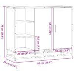 vidaXL Komoda čierna 92x35x76 cm kompozitné drevo – Obrázok 9