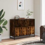 vidaXL Komoda dymový dub 100x35x76 cm kompozitné drevo – Obrázok 3