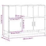 vidaXL Komoda dymový dub 100x35x76 cm kompozitné drevo – Obrázok 11